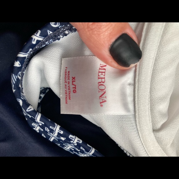 MERONA NAVY/WHITE ANCHOR halter BIKINI, XL - Picture 4 of 5